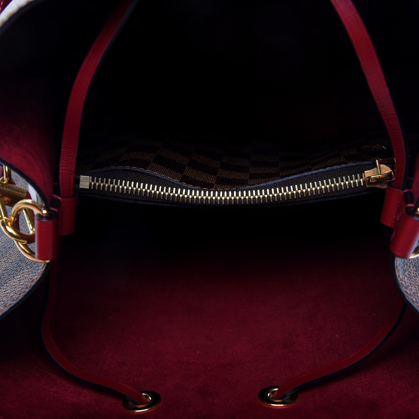 Damier Ebene Neonoe MM Cherry Berry