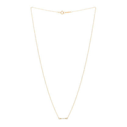 Tiffany 18K Yellow Gold Diamond Fleur de Lis Key Bar Pendant Necklace 3 of 4