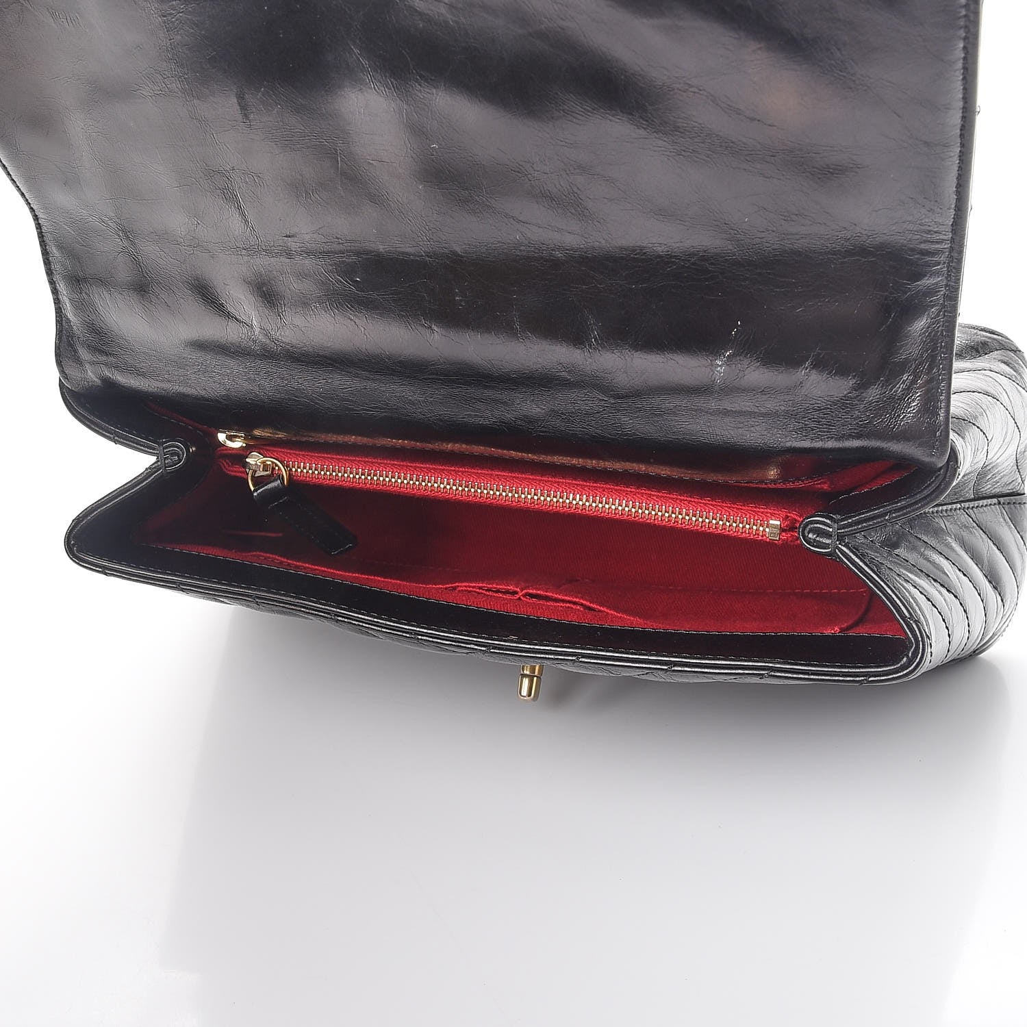 Chanel Calfskin Chevron Quilted Small Coco Handle Flap Black 5 of 7