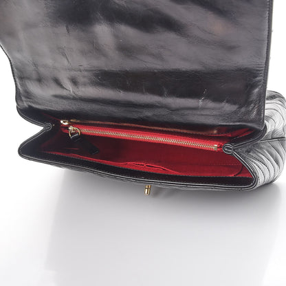Chanel Calfskin Chevron Quilted Small Coco Handle Flap Black 5 of 7