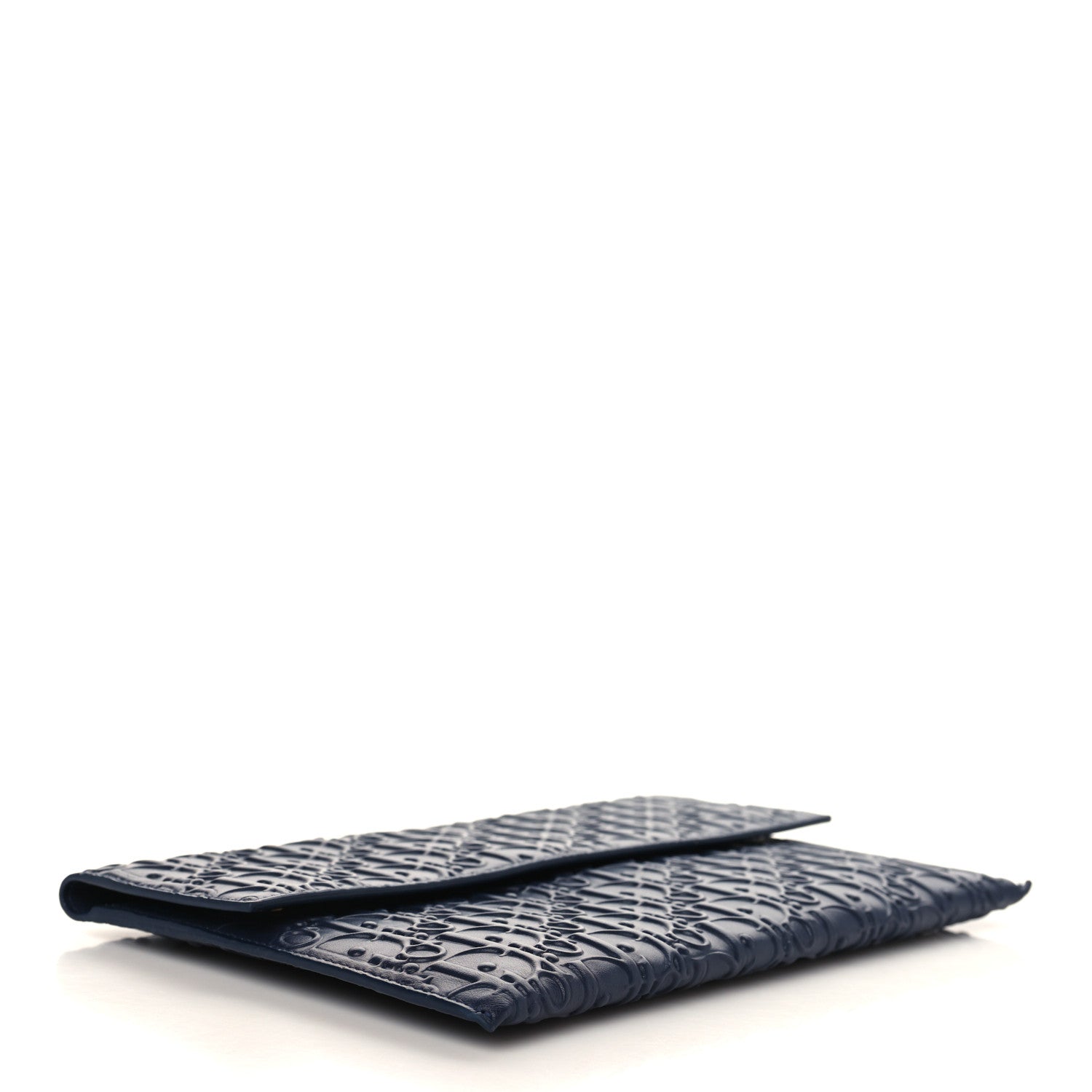 Christian Dior Calfskin Embossed Oblique Clutch Navy 4 of 6