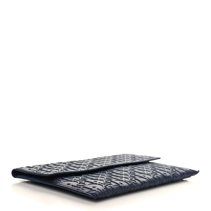 Christian Dior Calfskin Embossed Oblique Clutch Navy 4 of 6