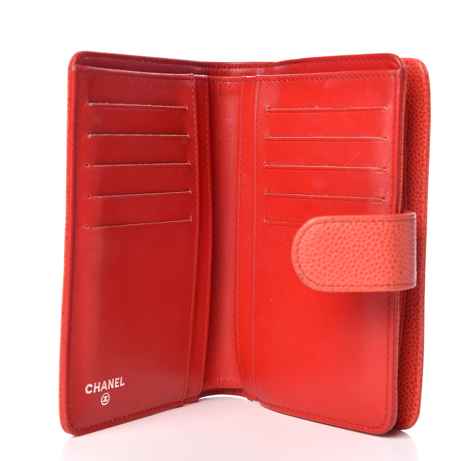 Chanel Caviar Timeless CC French Wallet Orange 14 of 24