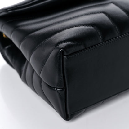Saint Laurent Calfskin Y Quilted Monogram Small Loulou Chain Satchel Black 9 of 11