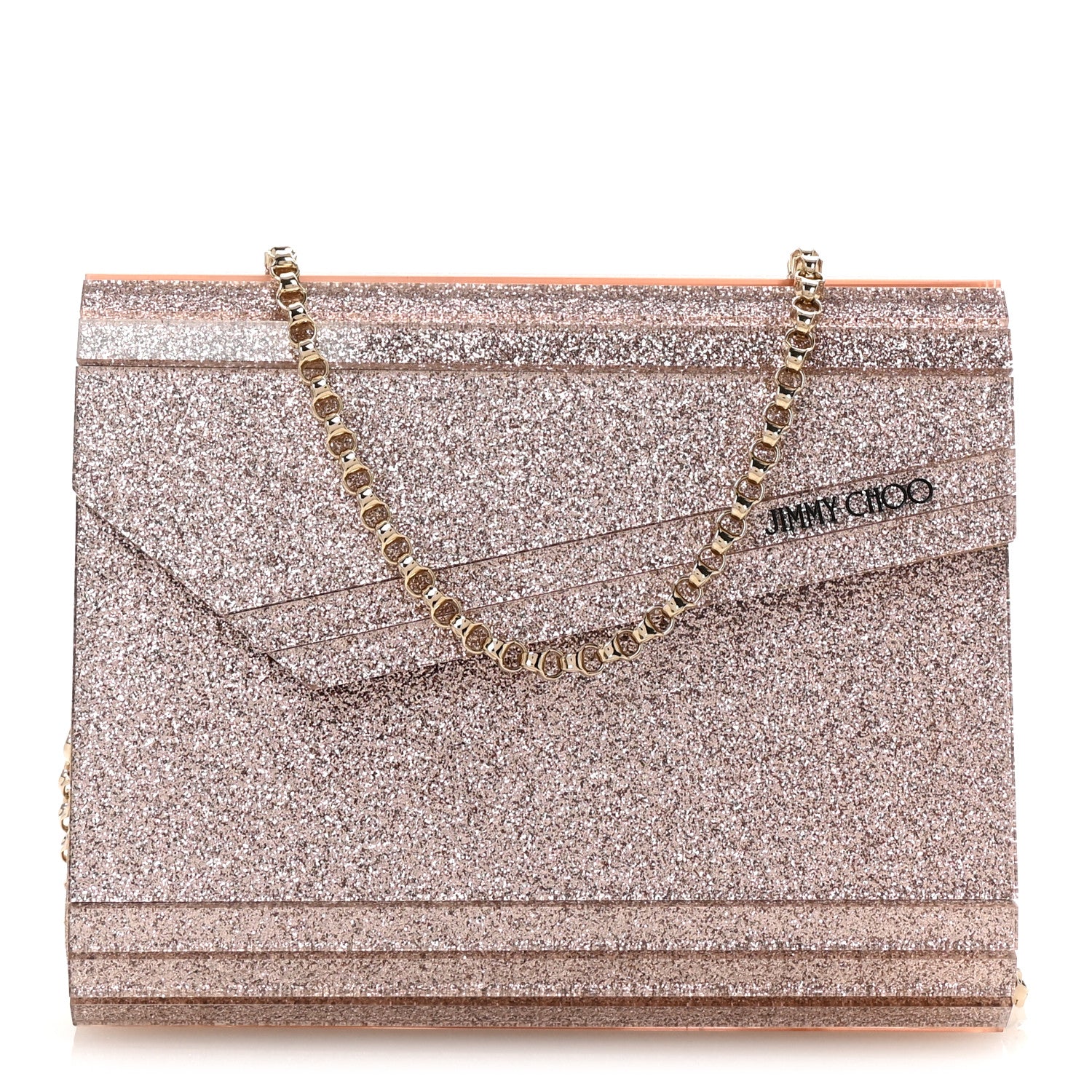 Jimmy Choo Acrylic Glitter Candy Clutch Ballet Pink 1 of 9