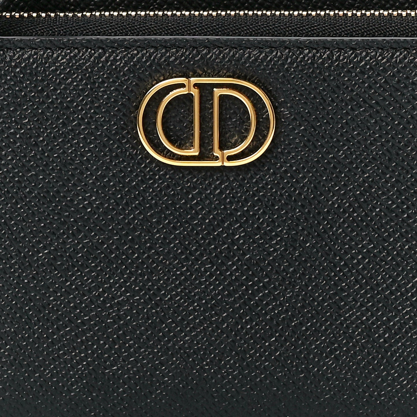 Grained Calfskin Caro Double Pouch Black