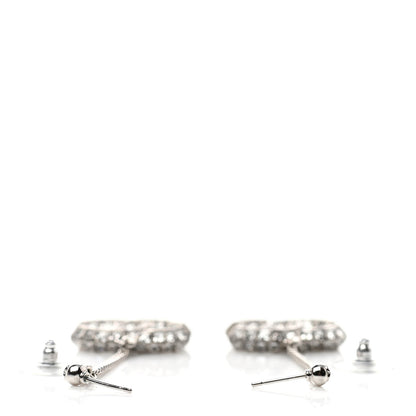 Chanel Baguette Crystal CC Drop Earrings Silver 3 of 3