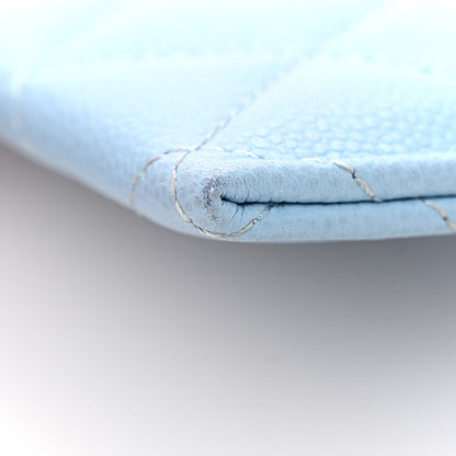 Chanel Caviar Quilted Card Holder Light Blue 10 of 12
