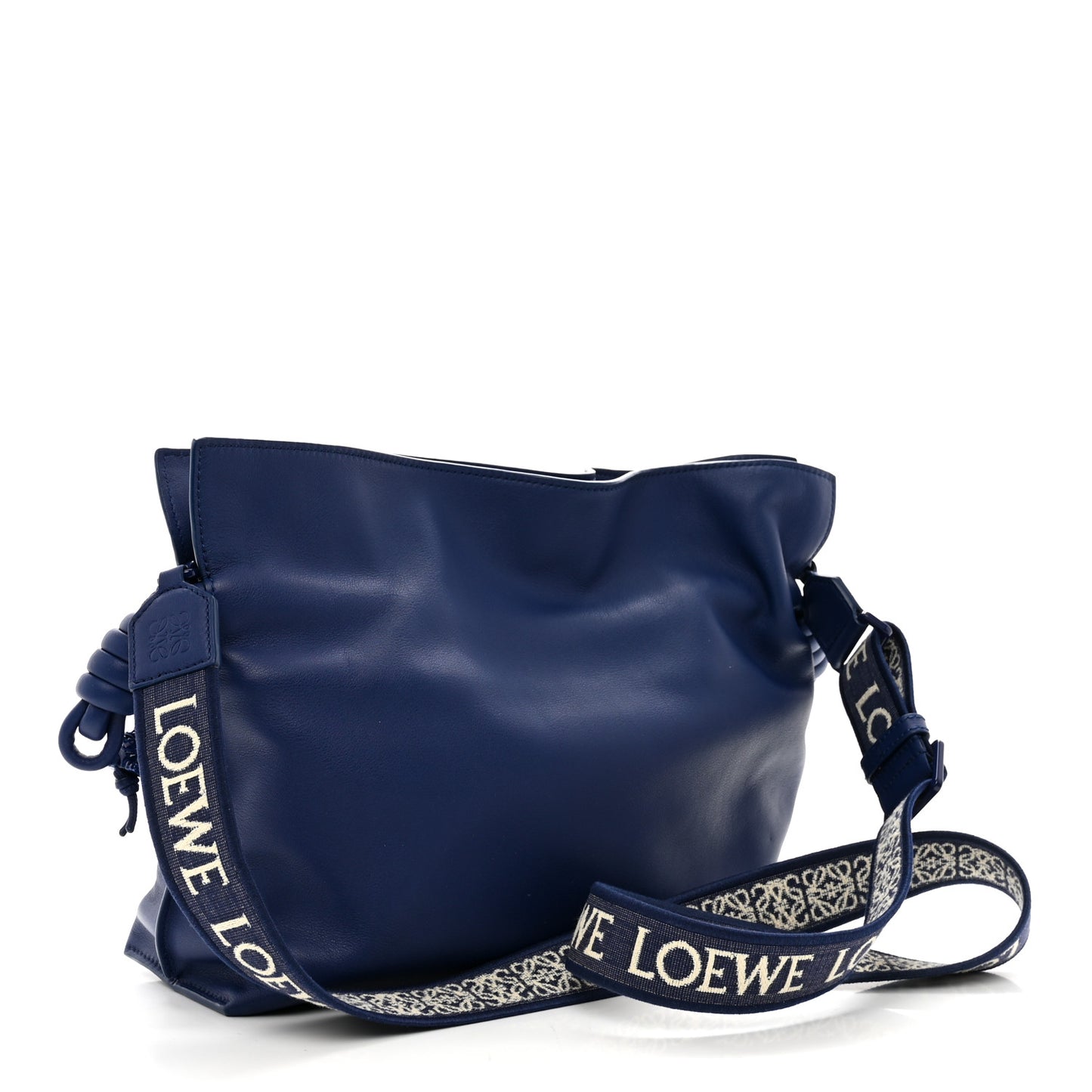 Satin Calfskin Monochrome Flamenco Knot Clutch Deep Purple Glaze
