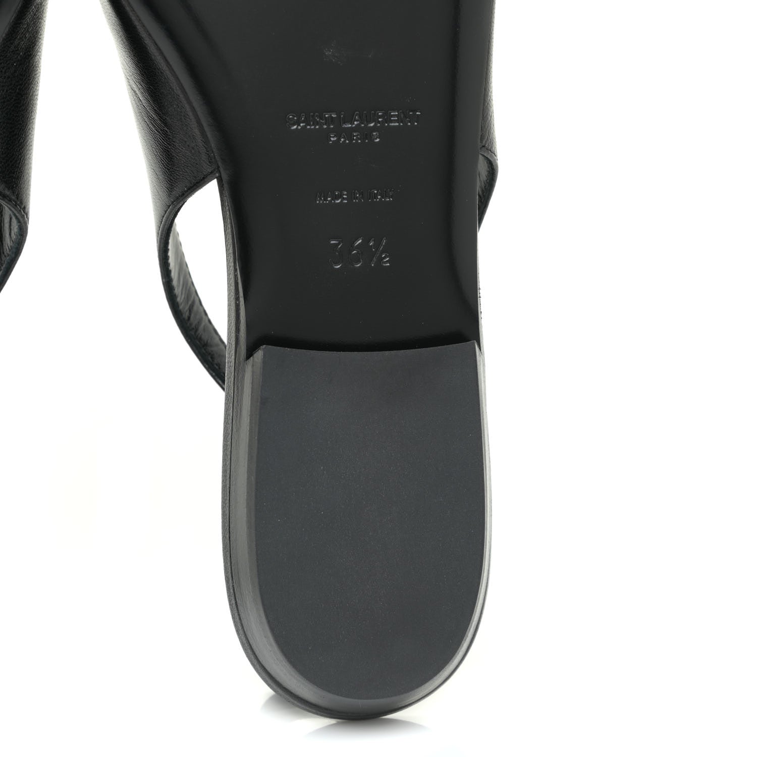 Saint Laurent Patent Smooth Lambskin Anais Slingback Flats 36.5 Black Navy 10 of 16