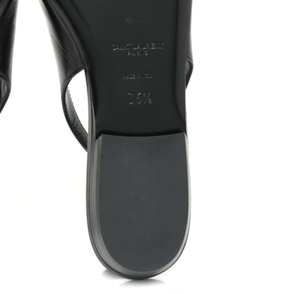 Saint Laurent Patent Smooth Lambskin Anais Slingback Flats 36.5 Black Navy 10 of 16