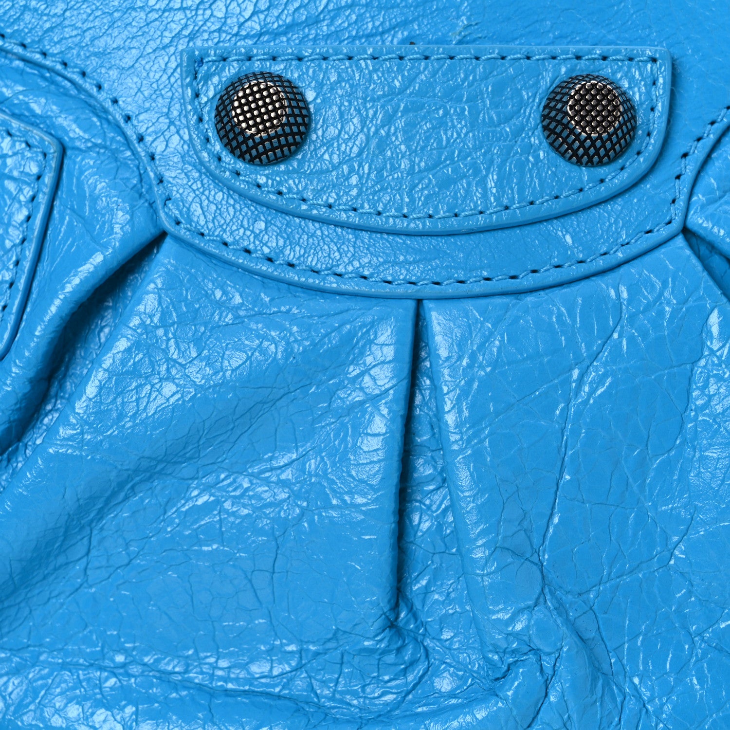 Balenciaga Agneau Arena Le Cagole Shoulder Bag XS Cyan 9 of 11