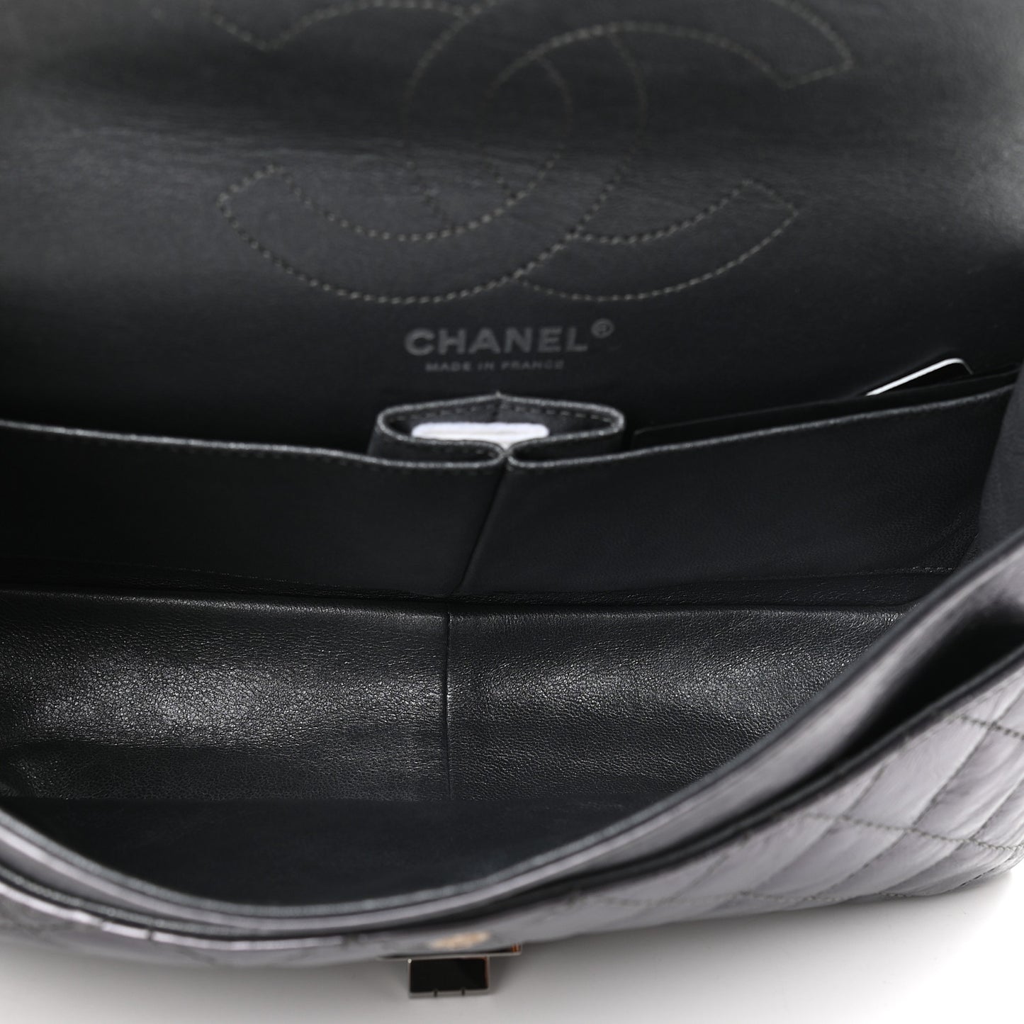 Metallic Aged Calfskin Quilted 2.55 Reissue 226 Flap Silver