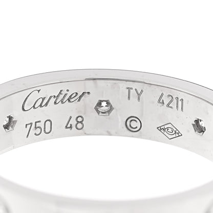 Cartier 18K White Gold 8 Diamond 4mm Wedding Band LOVE Ring 48 4.5 4 of 4