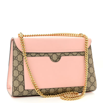 Gucci GG Supreme Monogram Calfskin Medium Padlock Shoulder Bag Beige Perfect Pink 3 of 10