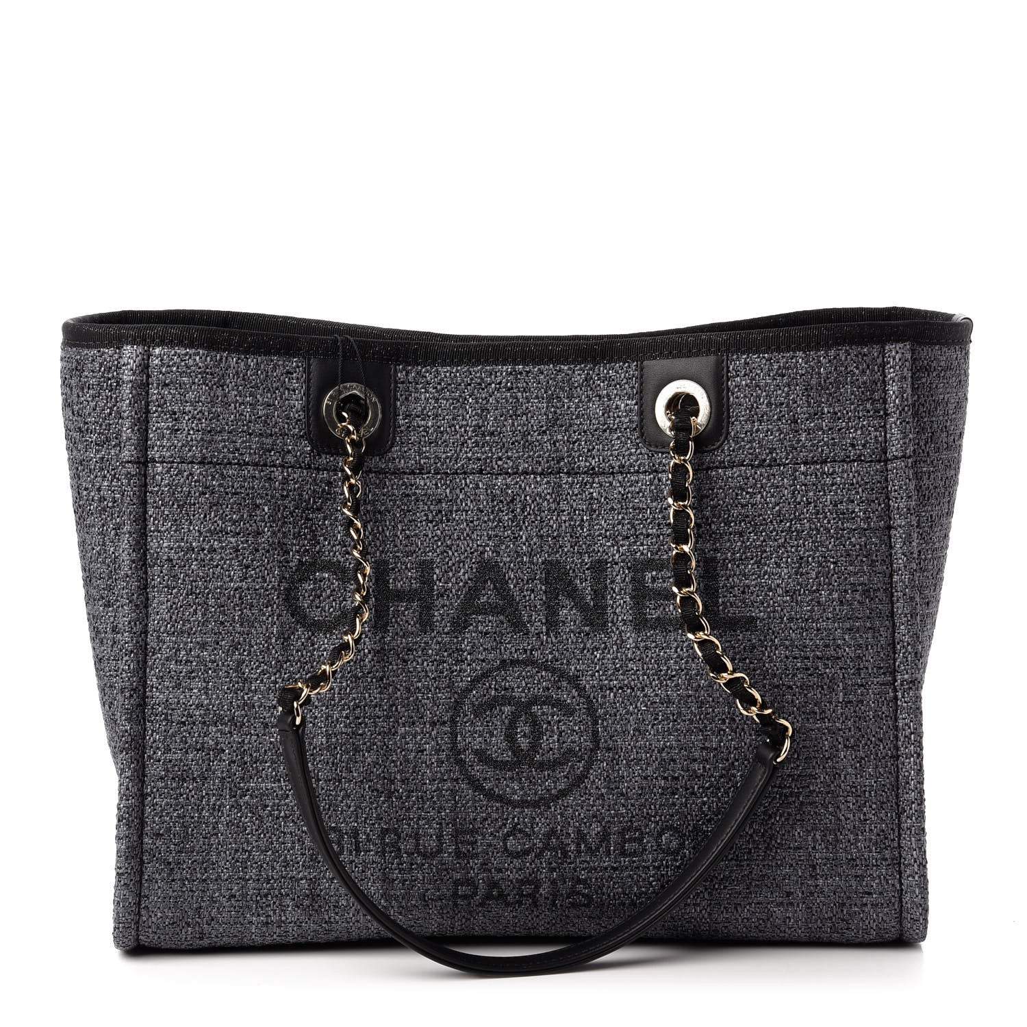 Chanel Lurex Boucle Small Deauville Tote Black 1 of 11