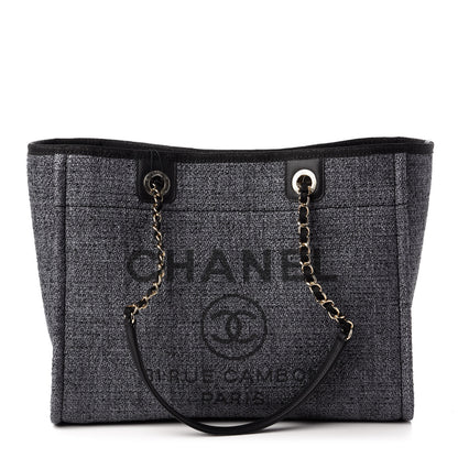 Chanel Lurex Boucle Small Deauville Tote Black 1 of 11
