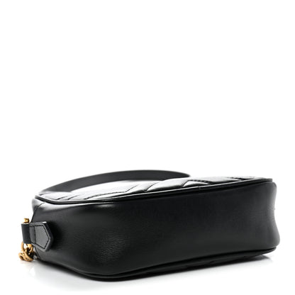 Gucci Calfskin Matelasse Mini GG Marmont Chain Shoulder Bag Black 4 of 14