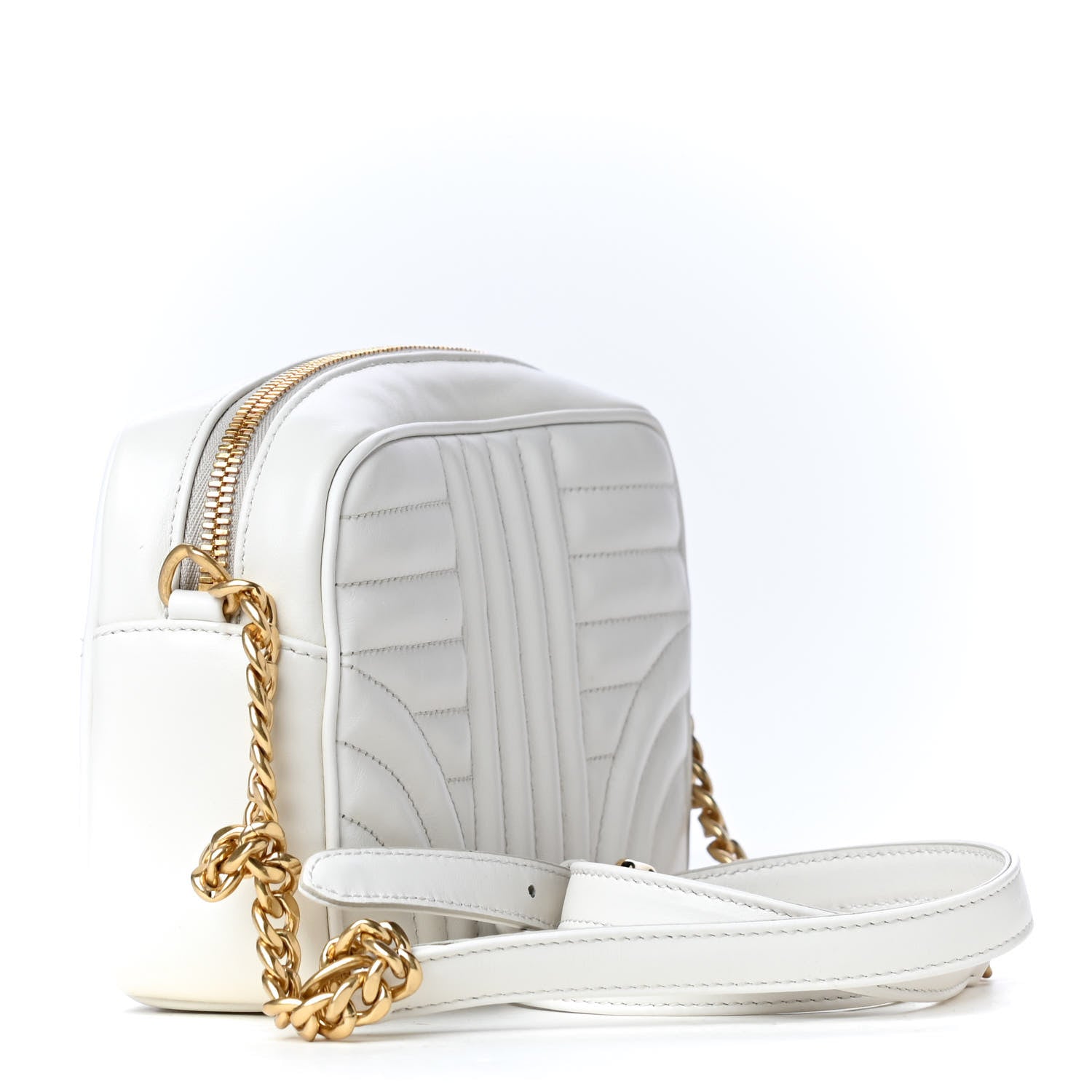 Prada Soft Calfskin Diagramme Crossbody Bag White 2 of 4