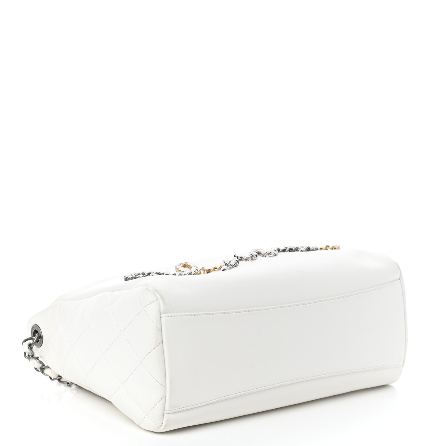 Calfskin Chain 20s Signature Hobo White