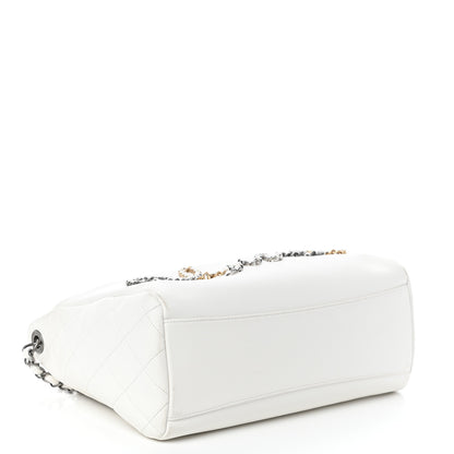 Chanel Calfskin Chain 20s Signature Hobo White 4 of 11