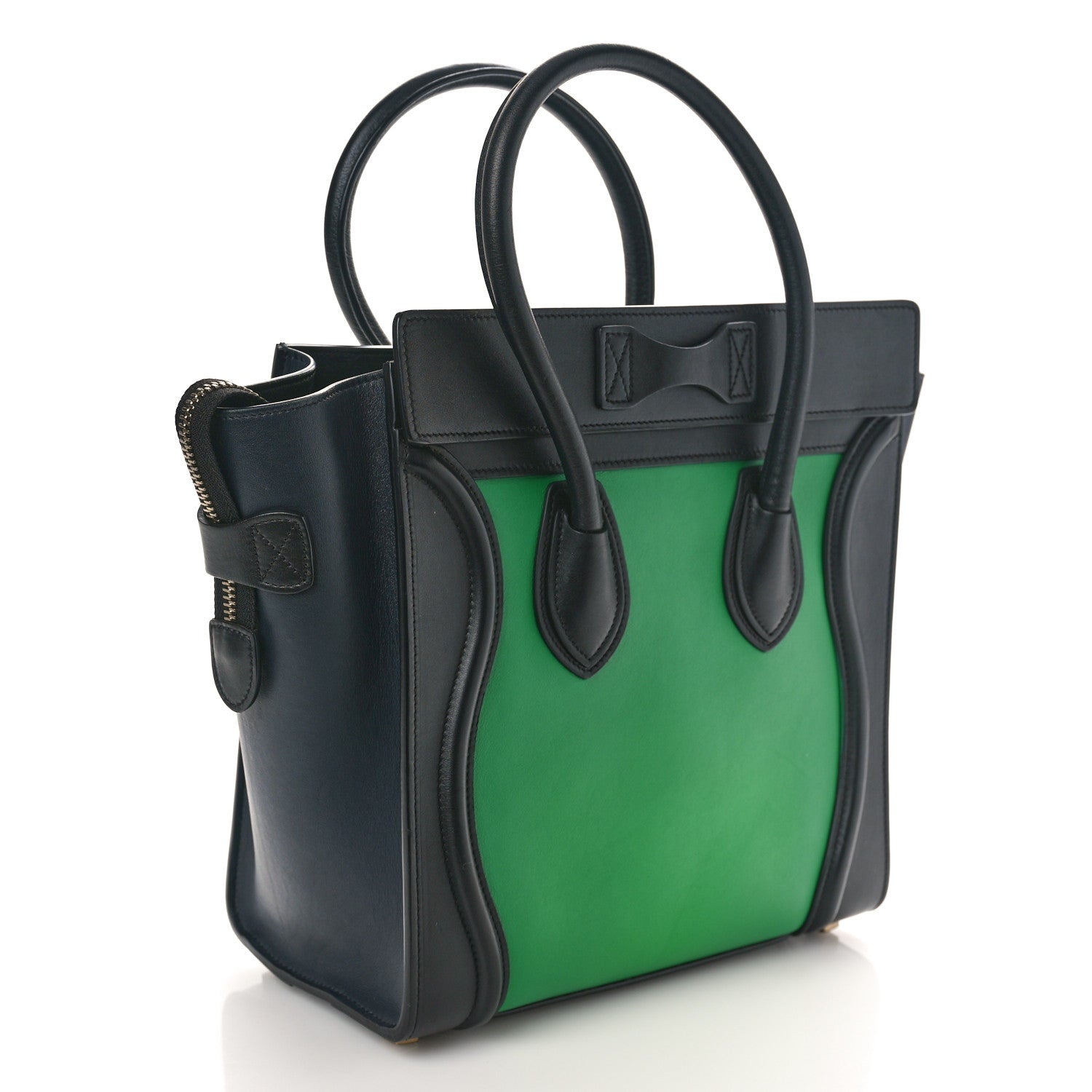 Celine Smooth Calfskin Micro Bi-Color Luggage Grass 2 of 9