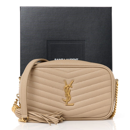Saint Laurent Grain De Poudre Matelasse Monogram Mini Lou Camera Bag Dark Beige 11 of 11