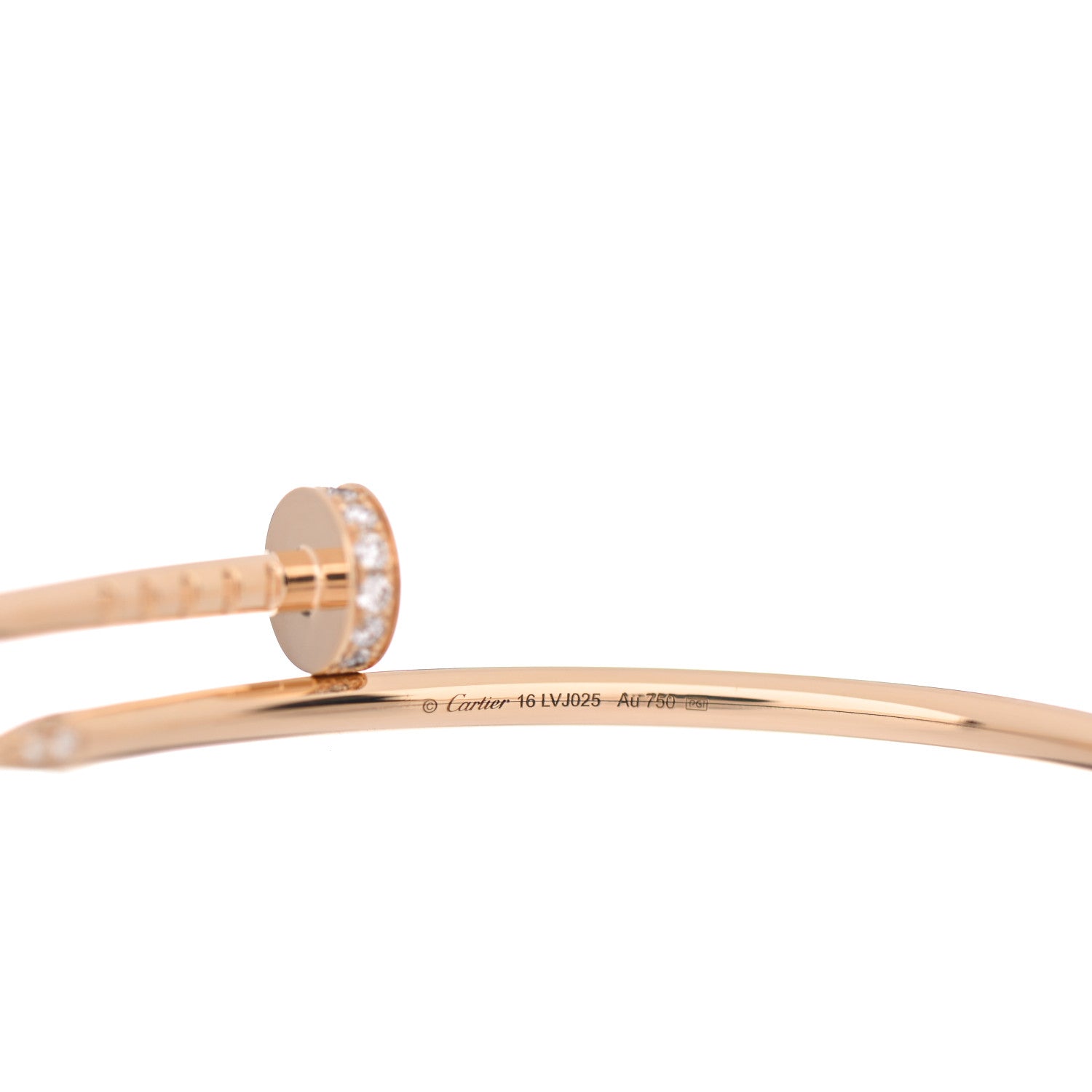 Cartier 18K Yellow Gold Diamond Small Juste Un Clou Bracelet 16 4 of 5