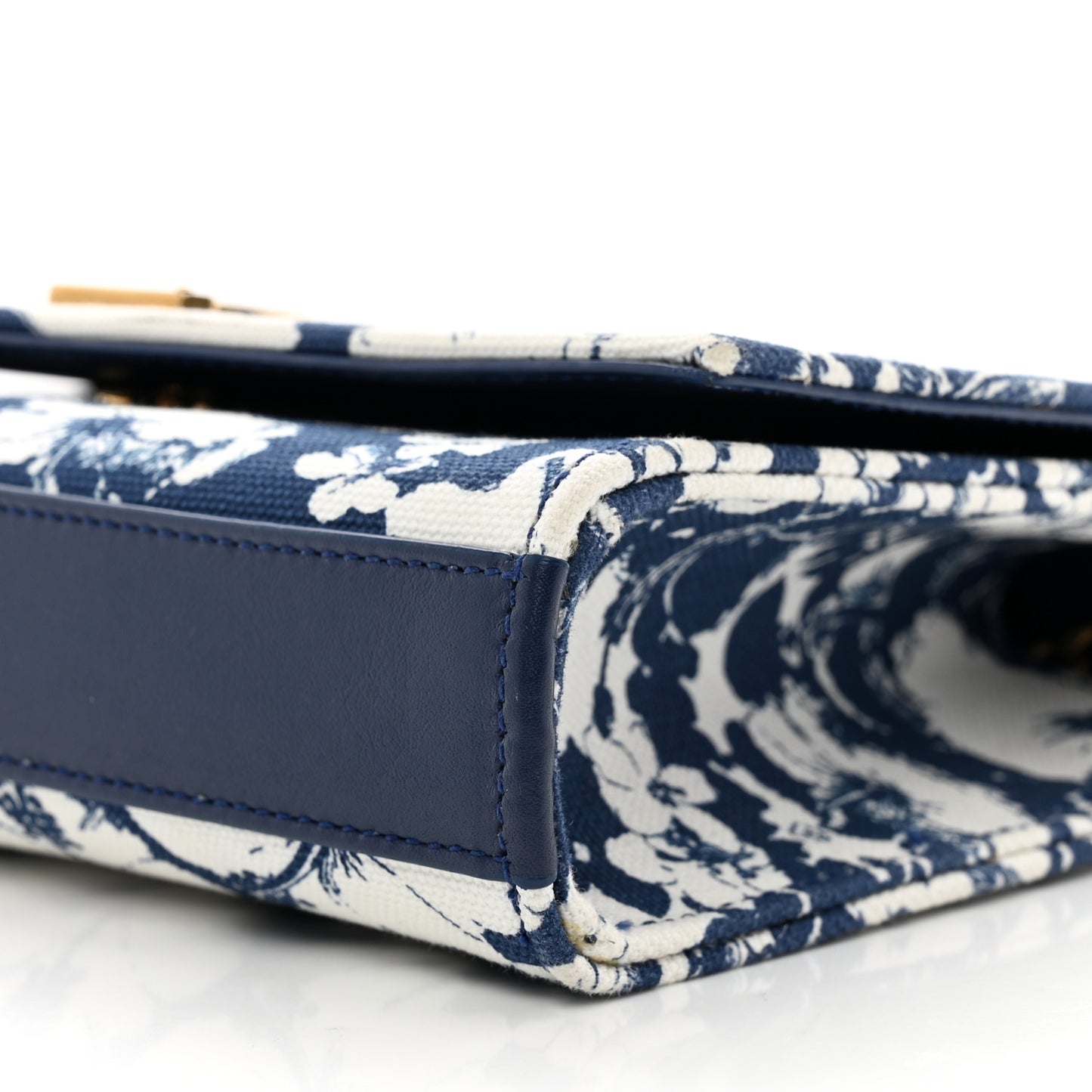 Canvas Small Monogram Hibiscus Print Kate Satchel Blue