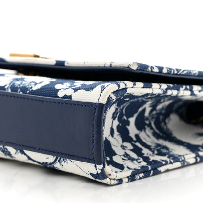 Saint Laurent Canvas Small Monogram Hibiscus Print Kate Satchel Blue 9 of 9