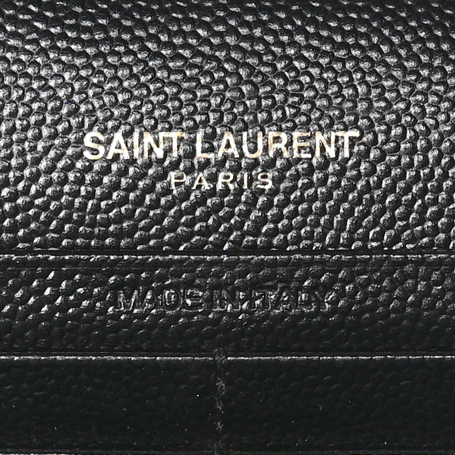 Saint Laurent Grain De Poudre Matelasse Chevron Monogram Chain Wallet Black 7 of 10