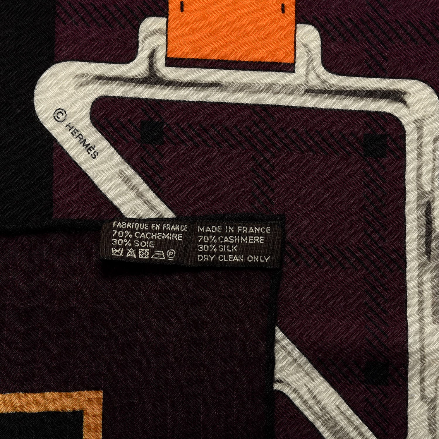 Hermes Cashmere Silk Tatersale Shawl 140 4 of 4