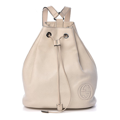 Gucci Pebbled Calfskin Small Soho Drawstring Backpack White 1 of 11