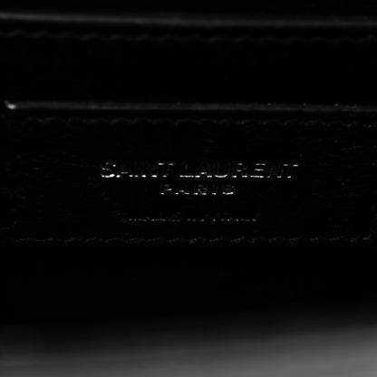 Saint Laurent Calfskin Crocodile Embossed Small Classic Monogram Kate Tassel Satchel Black 6 of 13