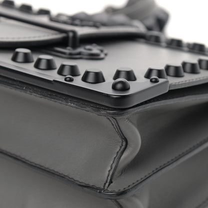 Prada City Calfskin Saffiano Studded Cahier Bag Mercurio 9 of 13