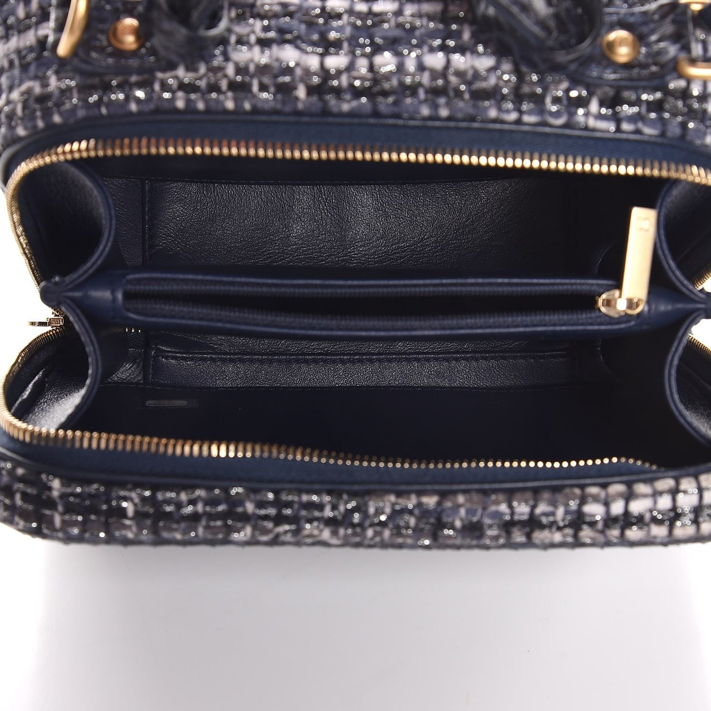 Tweed Snakeskin Quilted Medium CC Filigree Vanity Case Multicolor
