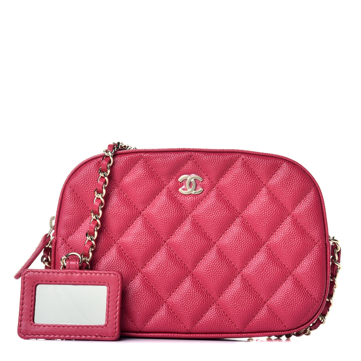 Caviar Quilted Camera Case Dark Pink