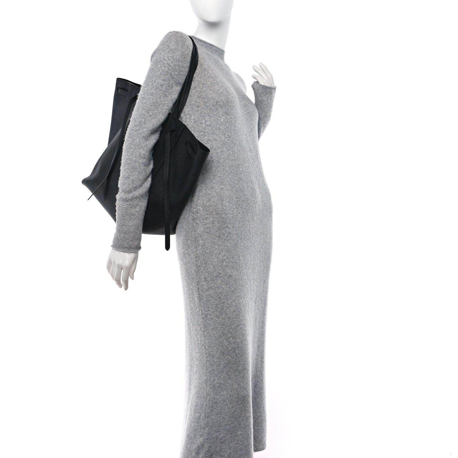 Celine Soft Grained Calfskin Small Belt Cabas Phantom Black 2 of 15