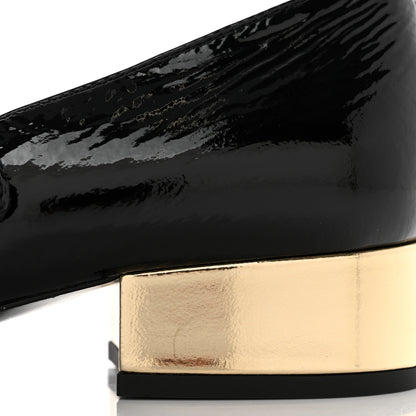 Chanel Patent Goatskin Cap Toe Mary Janes 38.5 Black 9 of 11