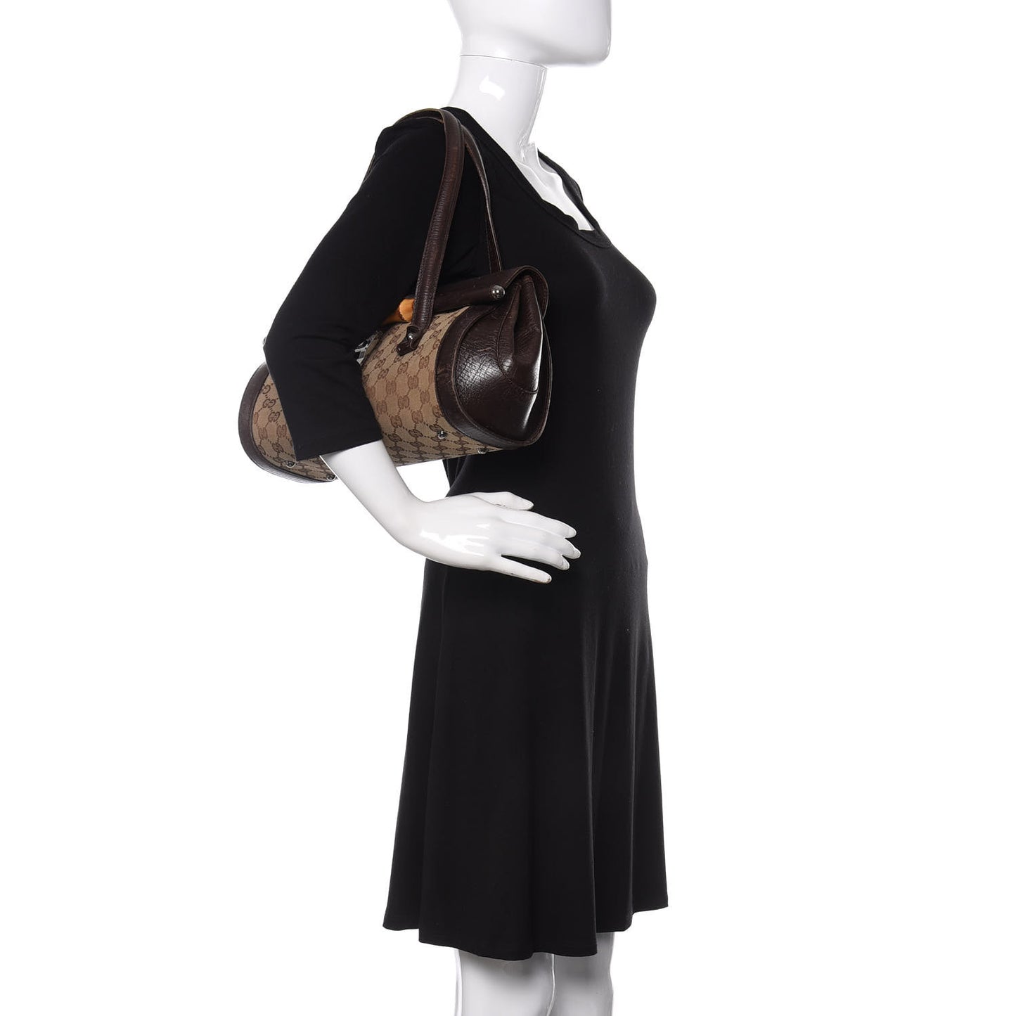 Monogram Bamboo Bullet Bag Dark Brown