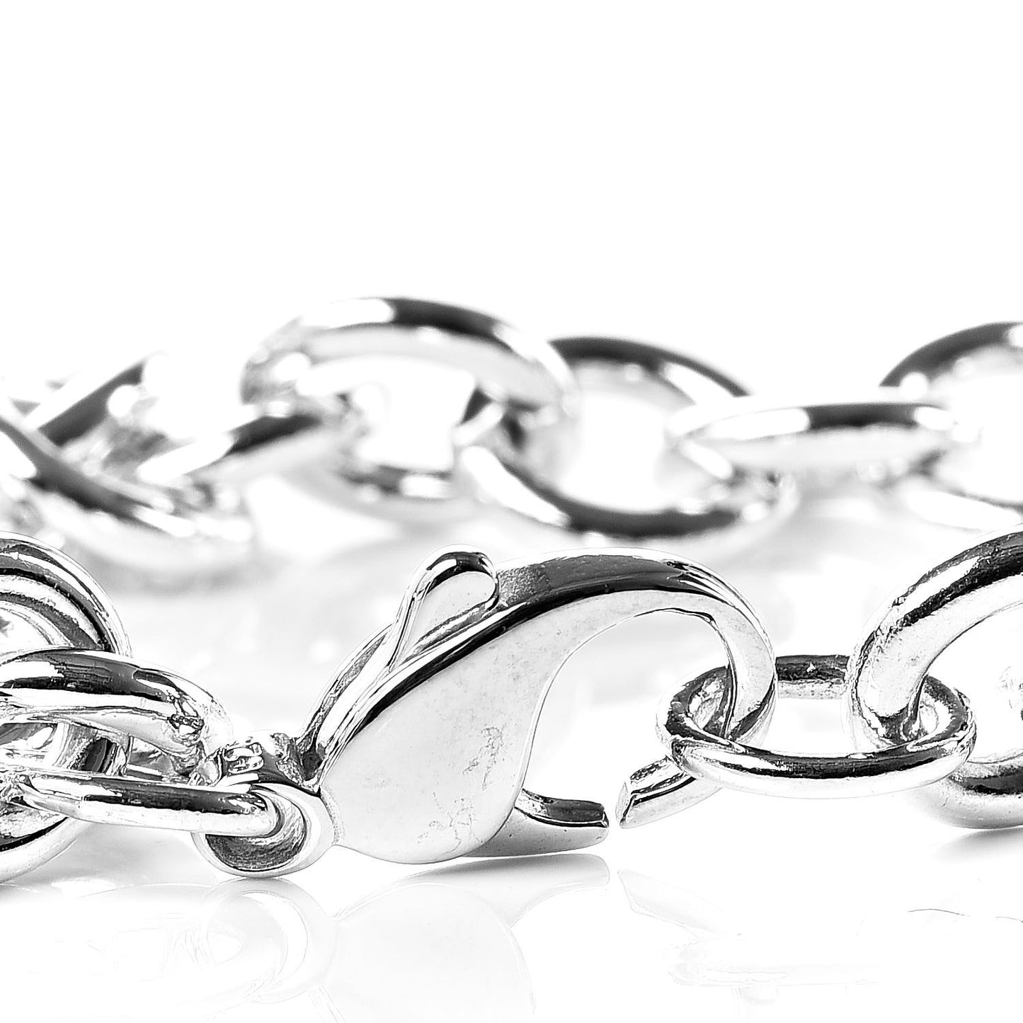 Sterling Silver Heart Tag Charm Bracelet