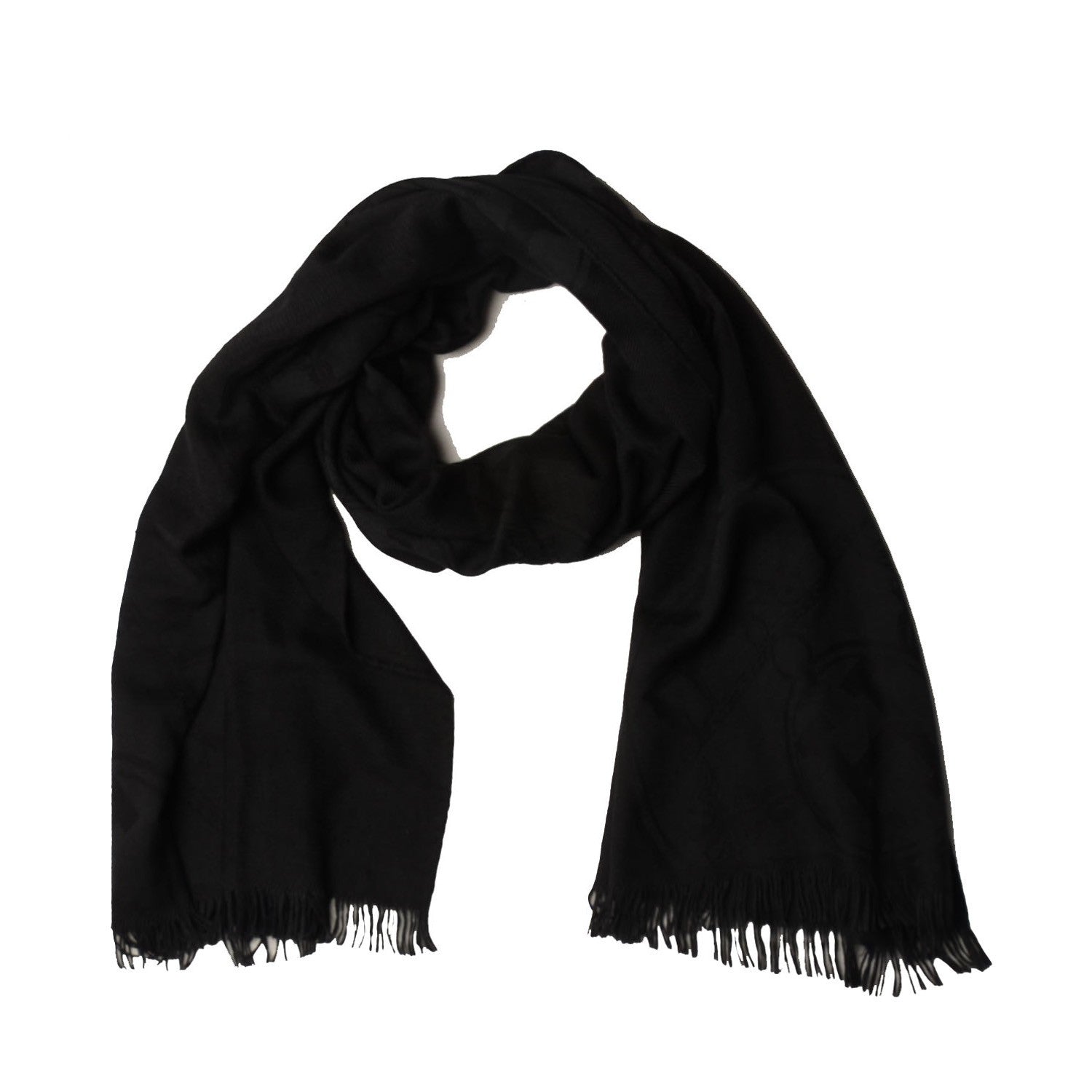 Hermes Cashmere Silk New Libris Stole Black 1 of 5