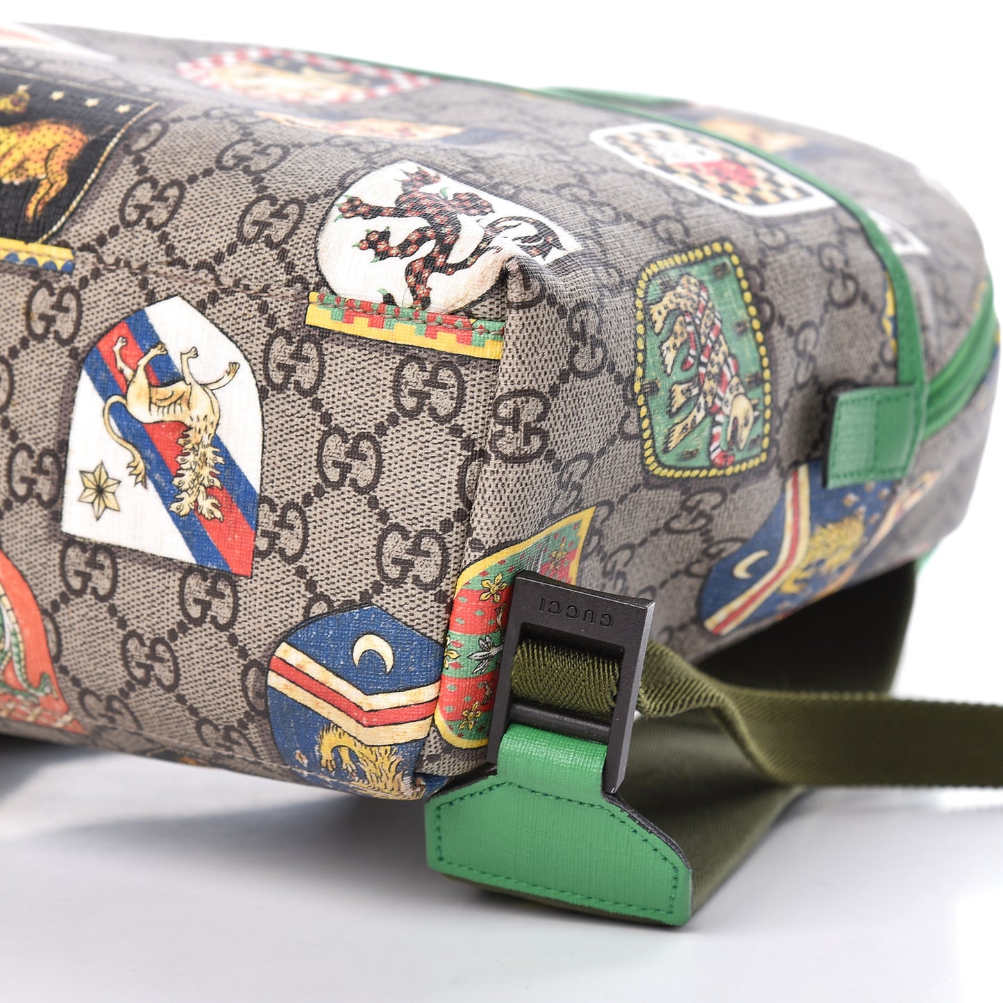 GG Supreme Monogram Children's Crests Backpack Green