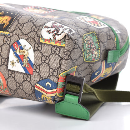 Gucci GG Supreme Monogram Children's Crests Backpack Green 11 of 12