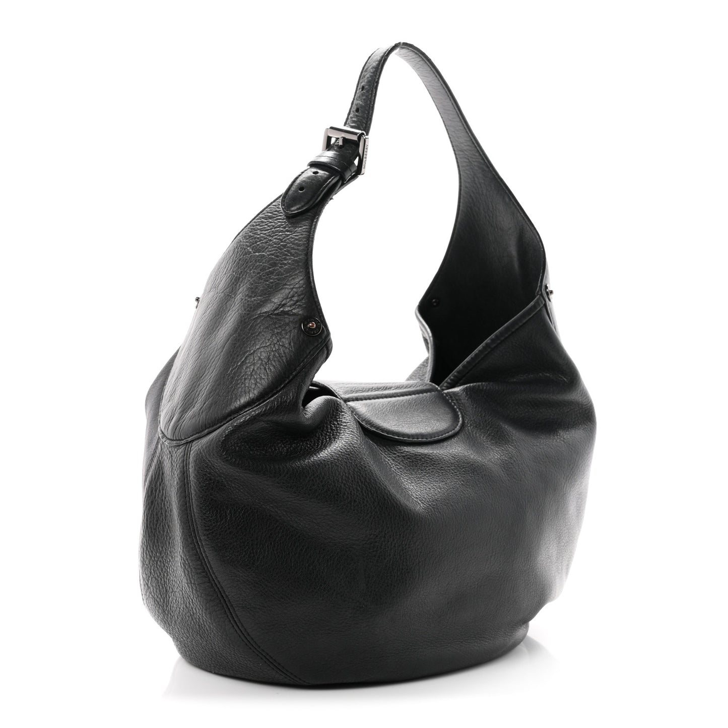 Soft Spongy Calfskin Hobo Black