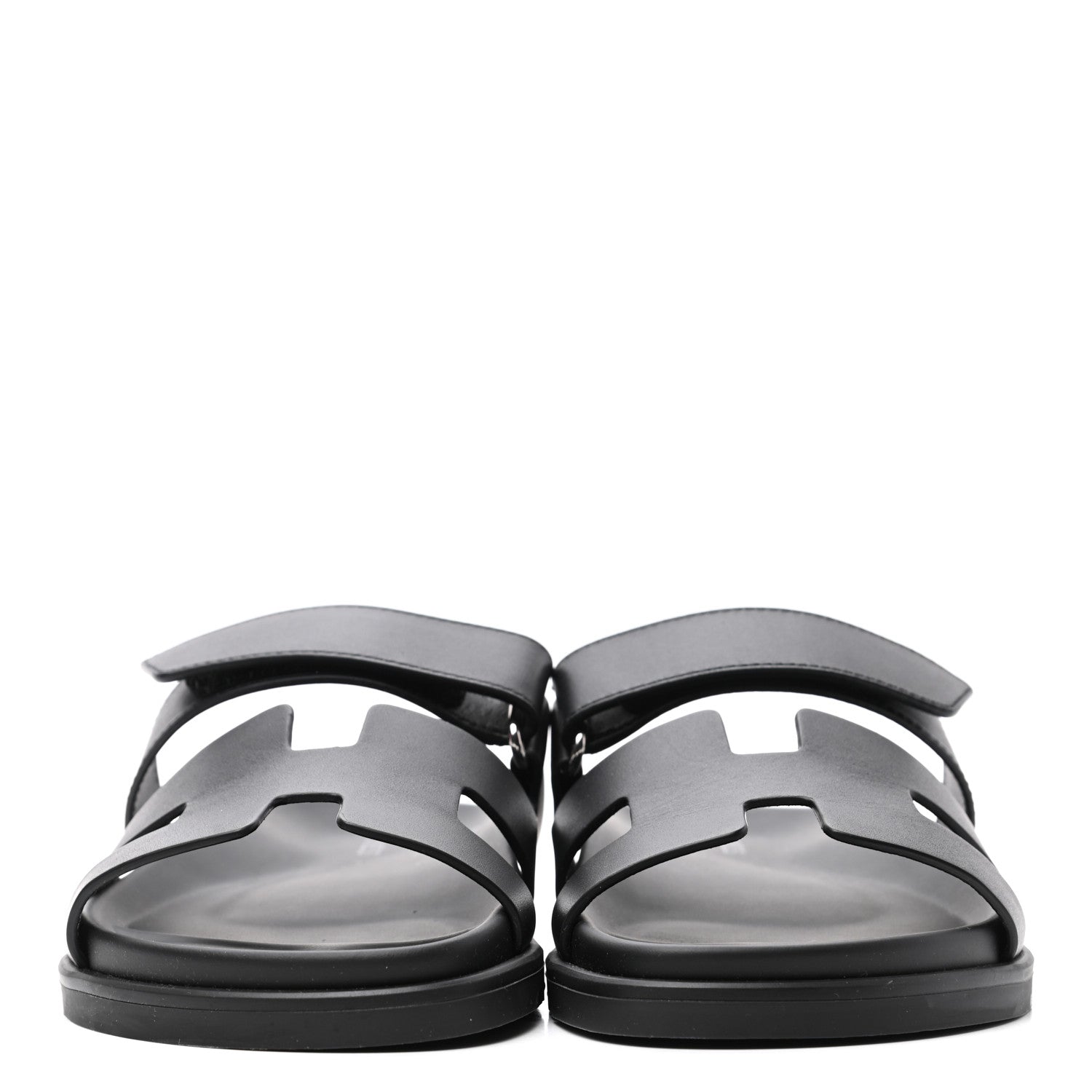 Hermes Calfskin Womens Chypre Sandals 37 Black 2 of 9
