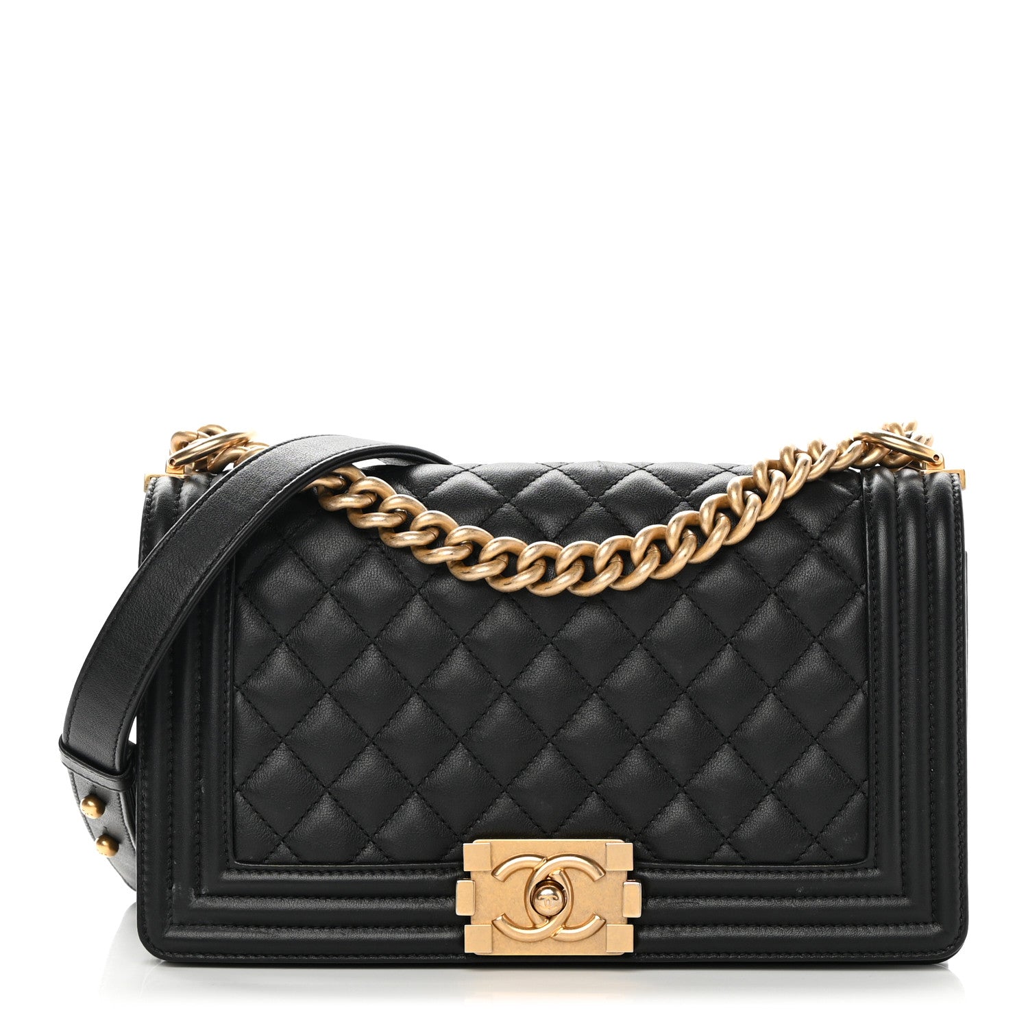 Chanel Lambskin Quilted Medium Boy Flap Black 1 of 19