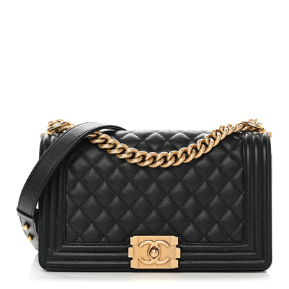 Chanel Lambskin Quilted Medium Boy Flap Black 1 of 19