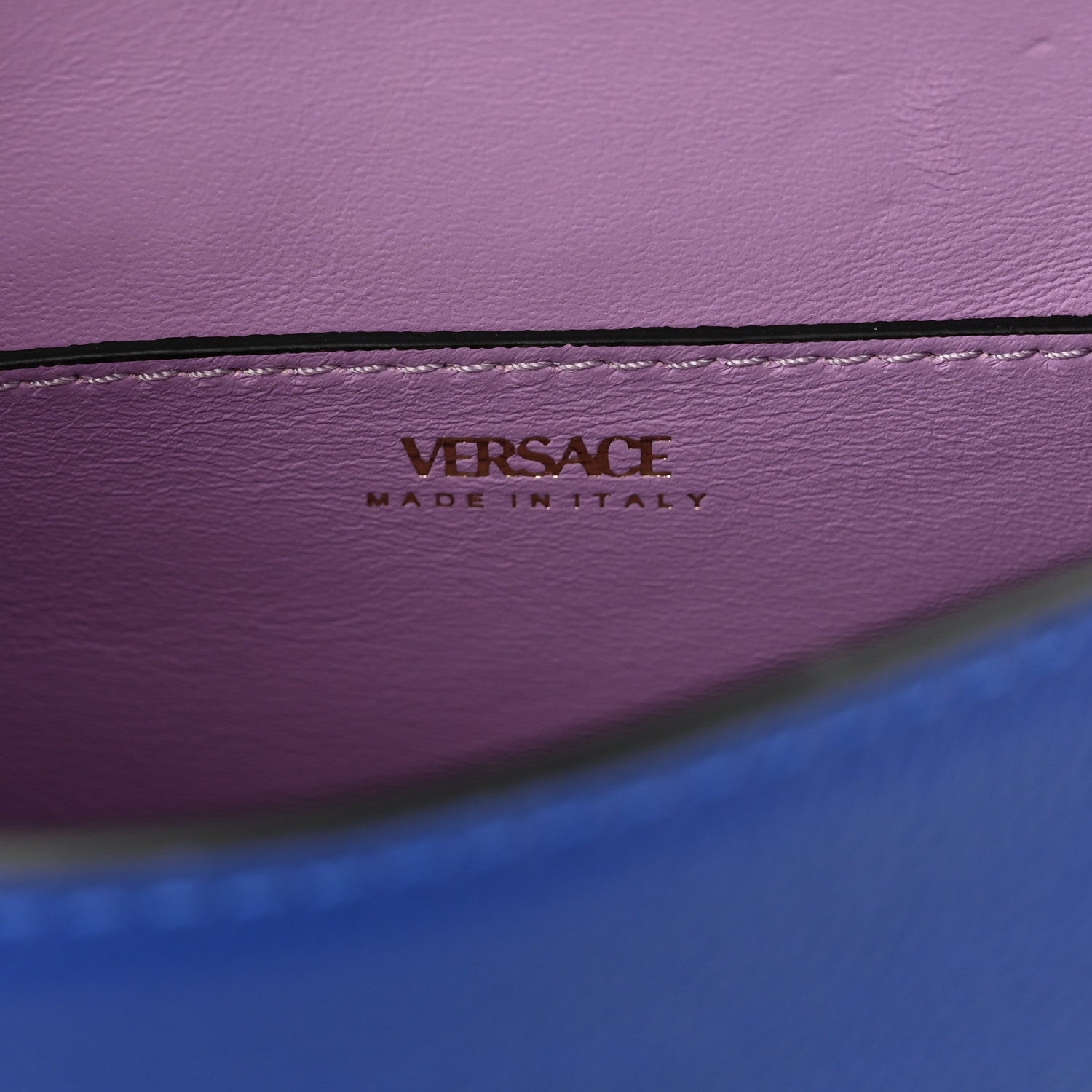 Versace Grained Calfskin Small La Medusa Top Handle Bag Lapis 6 of 9