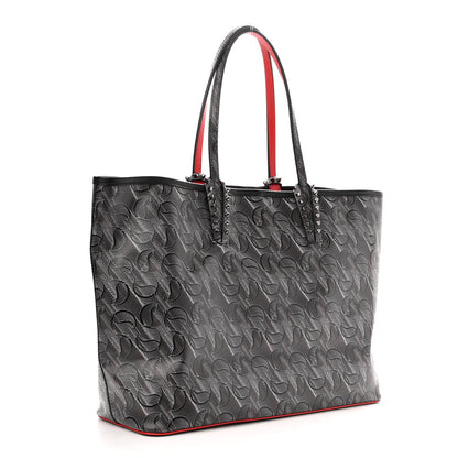 Christian Louboutin Toile Monogram Calfskin Printed Spikes East West Cabata Tote Black 4 of 11